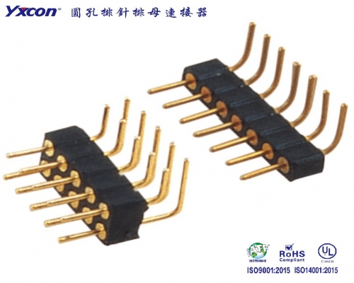 Pitch Machined Pin Header Connector  Right Angle Gold Plating