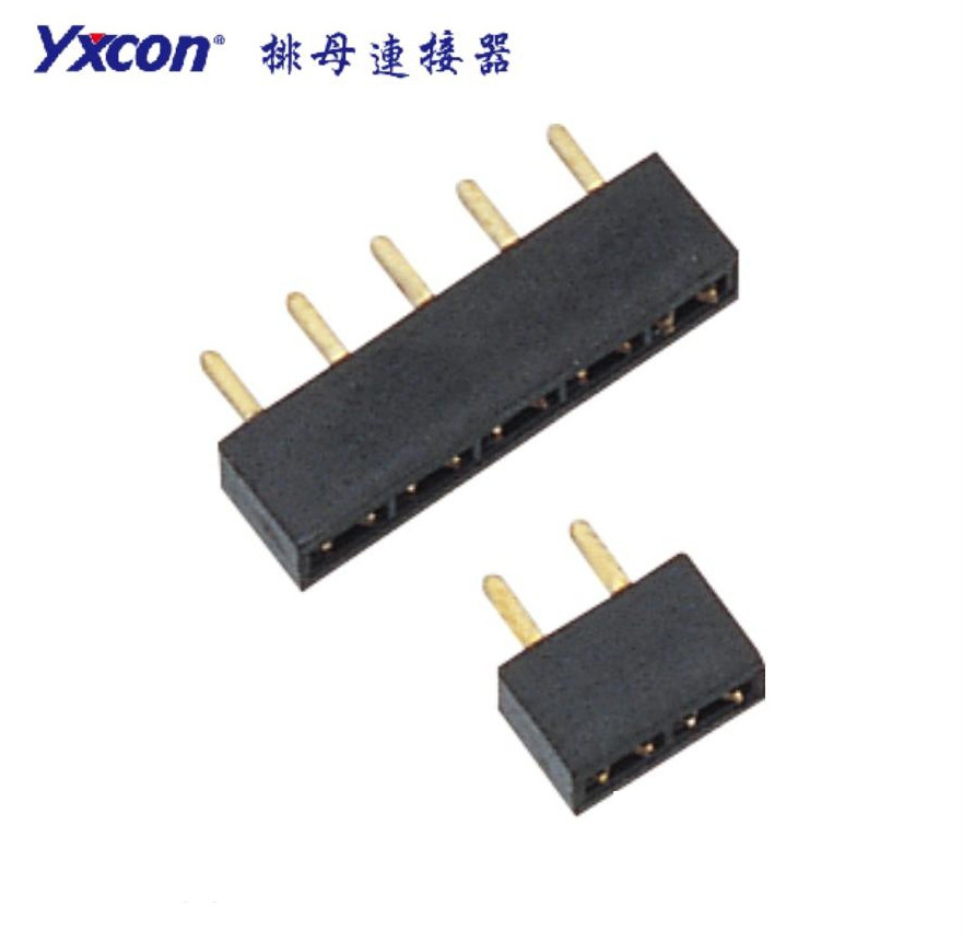 2.54排母 塑高3.5  单排  180度  Y型  PA6T/专业化定制/应用于电脑/电表连接器