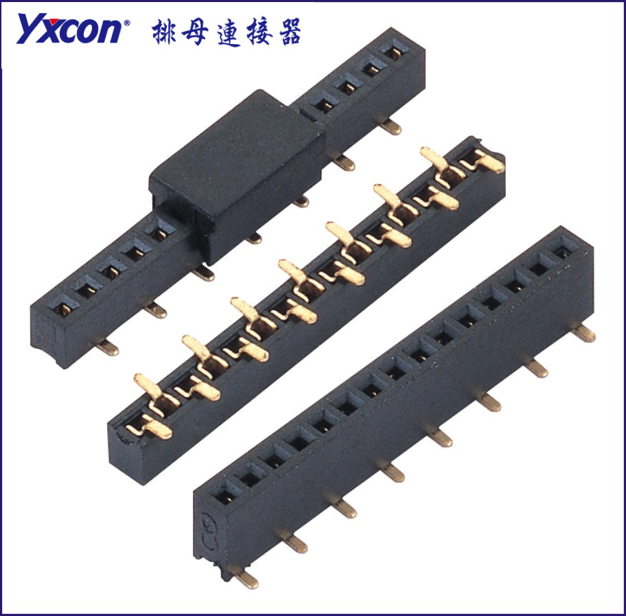 2.0排母 塑高4.3 单排  1X15P SMT  U型  PA6T   正/反脚位/LED显示屏连接器