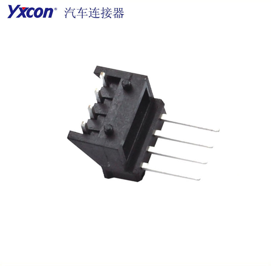 定制排针连接器 2.54特殊排针 1-4P 带柱 90度 汽车连接器