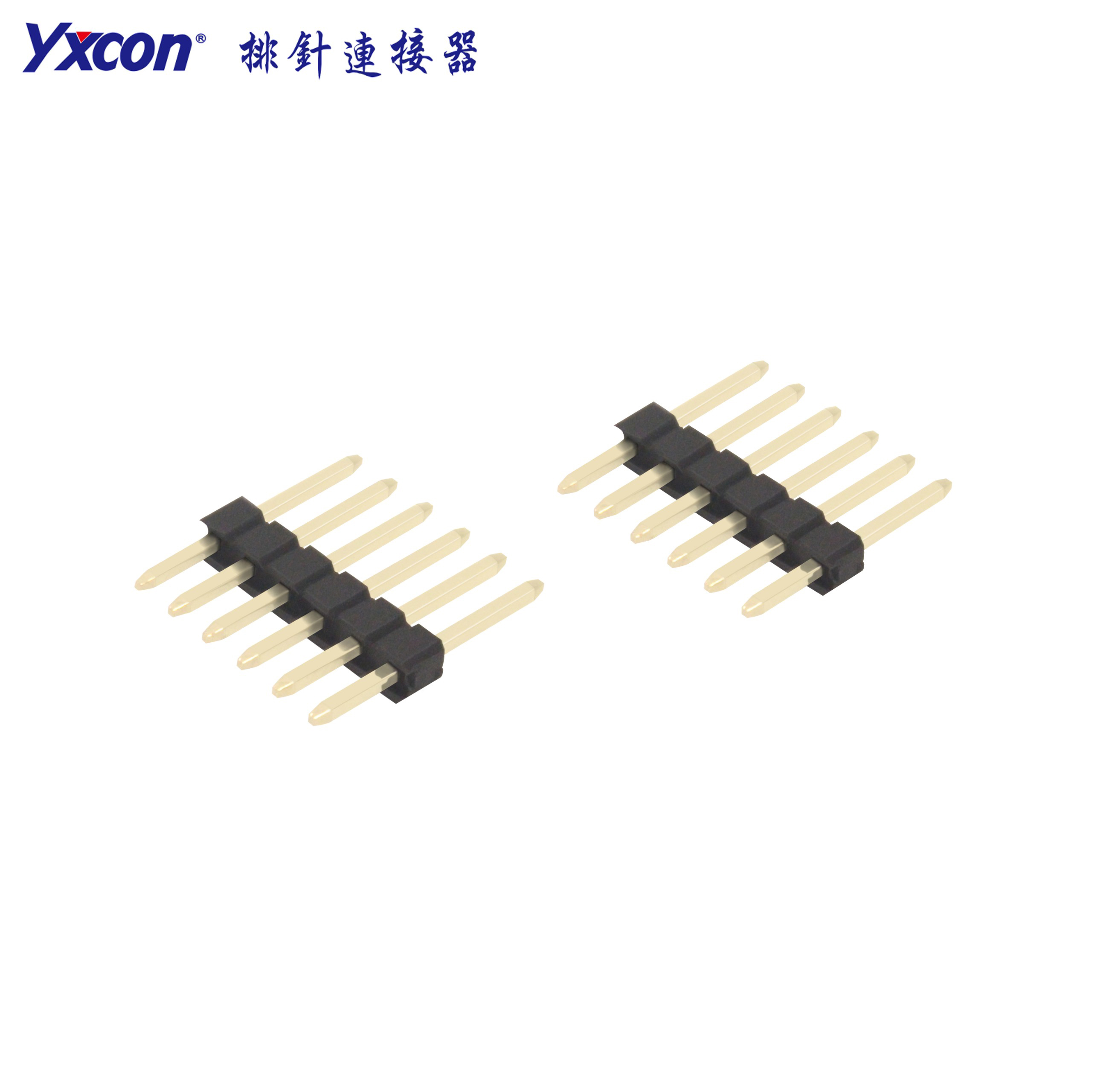 2.2间距排针 镀金 镀锡 180度 PA9T高温料