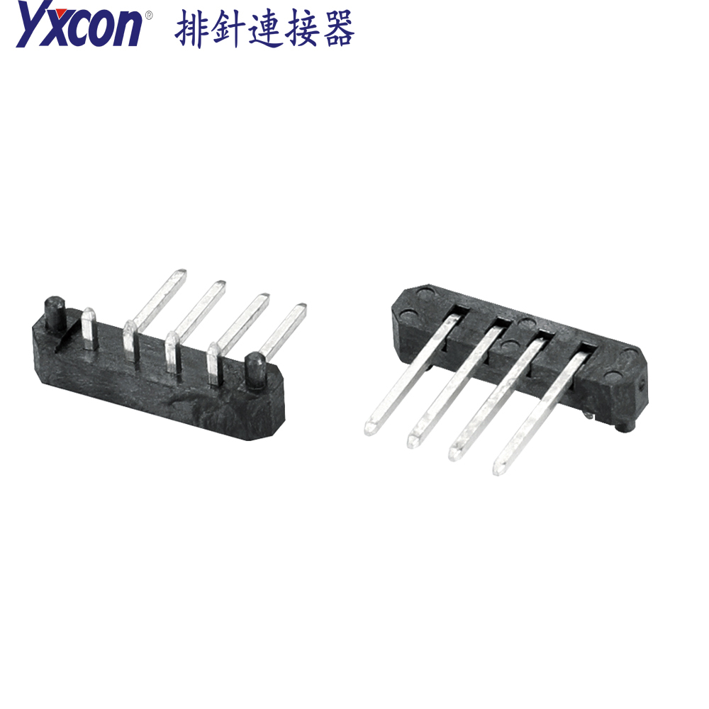 2.54间距排针 1×4P 90度 镀金