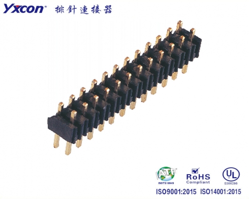 1.27-2.54spacingPin Header, Dual Row  ,180°, High temperature resistance