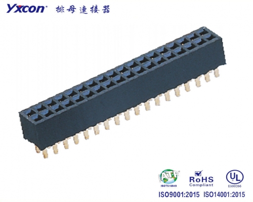 Pitch 1.0mm Female Header Connecotr  Dual Rows 180° U type Terminal