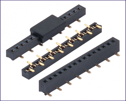 2.0Female Header，  single row，  SMT ， U type，Positive and negative feet