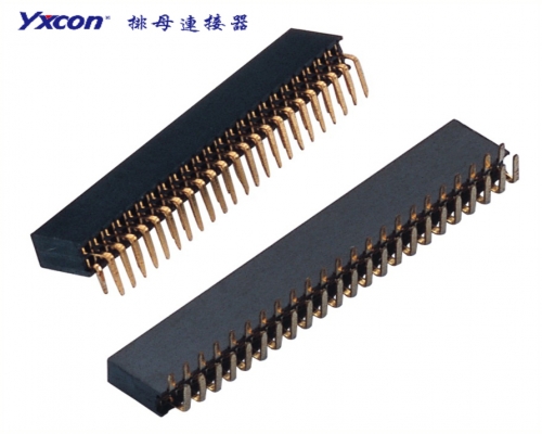 1.27Female Header， Dual Rows，  90°， U type  ，    High Plasticity4.4