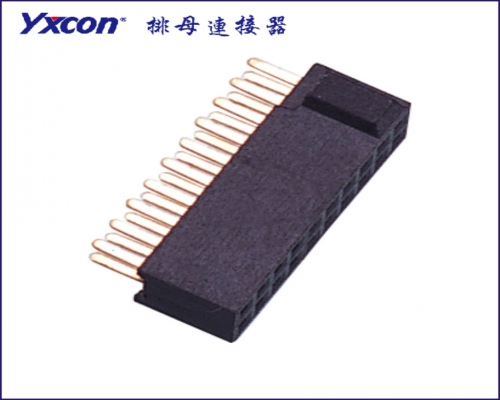 1.27Female Header， Dual Rows，  180°， PA6T  With anti-stuffing block