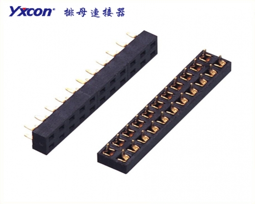 2.0Female Header，  Dual Rows， 180° ， U type