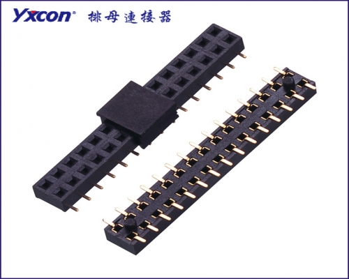 2.0Female Header，  Dual Rows，  SMT ， U type， Belt column