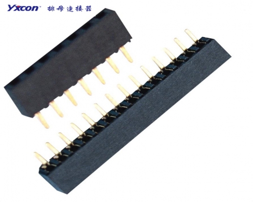 2.0Female Header， single row，  180°，  Bottom bar