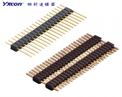 1.27Pin Header, single row,single/ double plastic, 180°