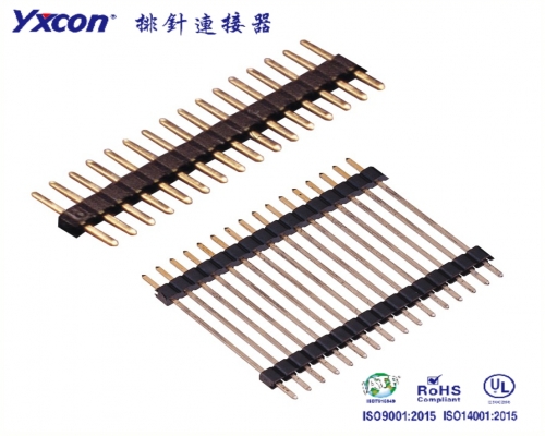 2.0Pin Header, single row, single/ double plastic, 180°