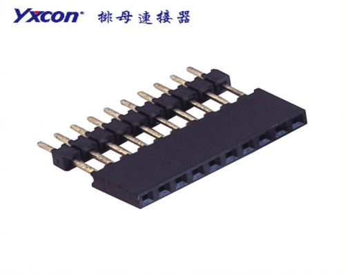 2.0Female Header，  single row，  180°，  Y type，Add a layer of plastic