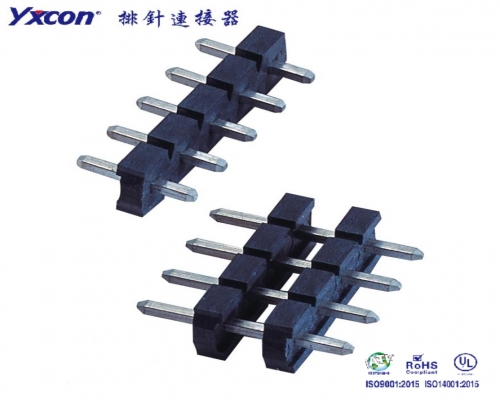 5.08Pin Header, single row, Double plastic 180°