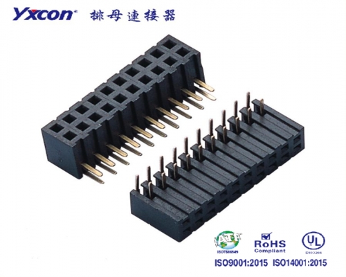 2.0Female Header，  Dual Rows，  90°，  U type