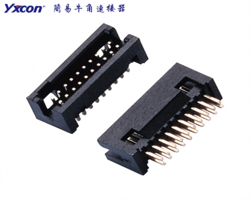 Pitch 1.27 Box Header Connector ,  Mating with Female Header,180 degree ,PA6T