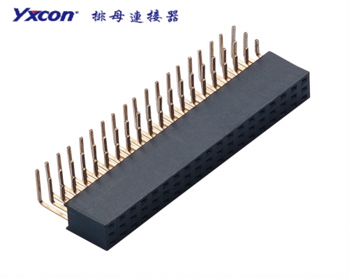 2.54Female Header，Three rows，  90°，  Y type