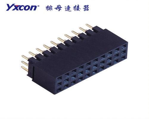 2.54Female Header，  Three rows，  180°，   Heighten