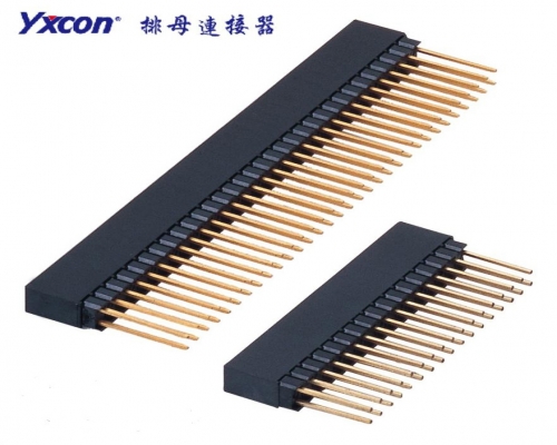 2.54Female Header，   Dual Rows，  180°， Y type