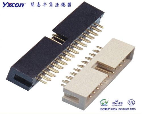 Pitch 2.54mm Box Header ,Black/ Grey , 180°, PA6T