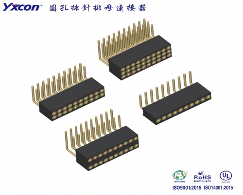 Pitch 1.27mm Machined Female Header Connector Right Angle