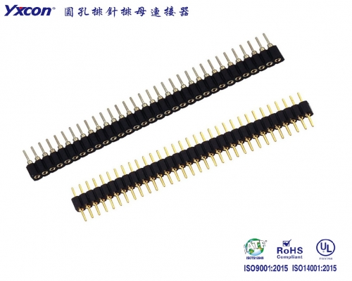 2.54 Machined Pin Header，  H=3.0 ，180°， PPS