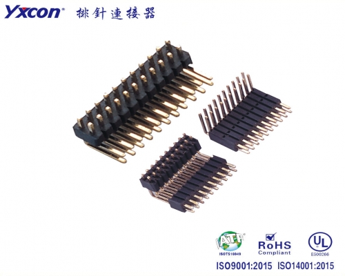 1.27Pin Header, Dual Row, single/ double plastic, 90°