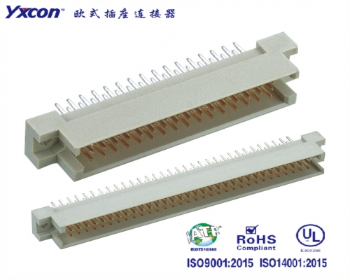 2.54 European socket connector, Three rows,  180°,  Public seat