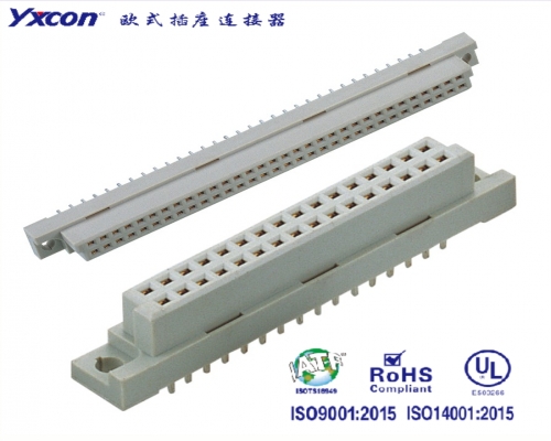 2.54 European socket connector , Dual Rows,   180°,  female seat