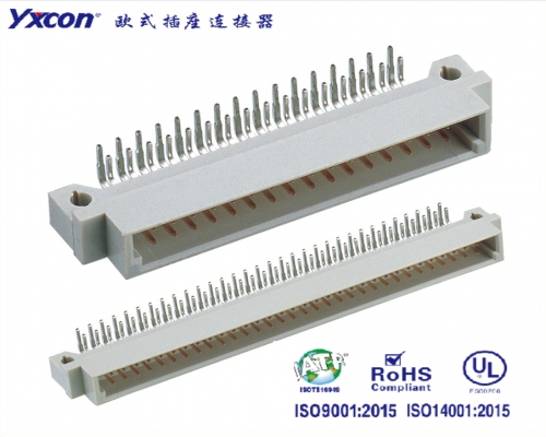 2.54 European socket connector,  Dual Rows,  90°,  Public seat