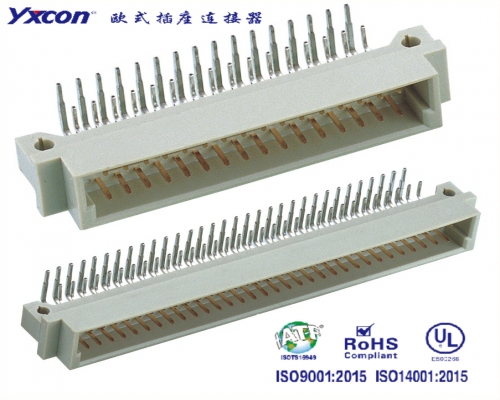 2.54 European socket connector,  Three rows,  90°,  Public seat
