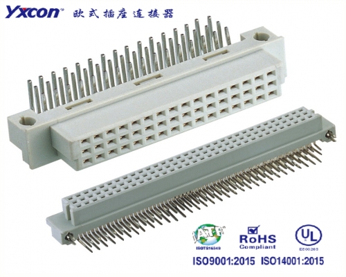 2.54 European socket connector ,  Three rows,   90°,  female seat