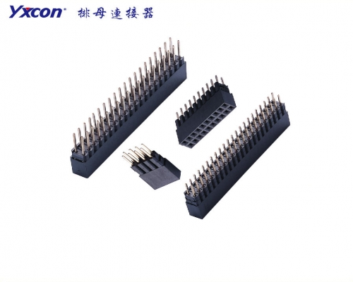 2.54Female Header，  Dual Rows，  180°， Y type，  Heighten