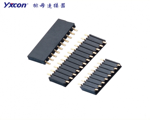 2.54Female Header，  single row，  SMT  ，Side insrtion