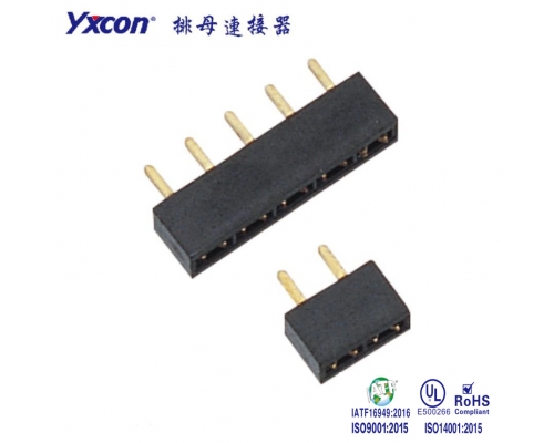 2.54排母 塑高3.5  单排  180度  Y型  PA6T/专业化定制/应用于电脑/电表连接器