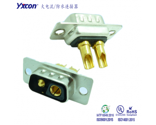 大电流连接器 2V2公 铁壳铜全金3U/可按照客户需求开模定制/高性能连接器/大电流连接器